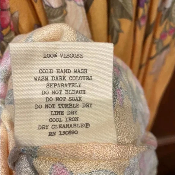 Spell and the Gypsy Blue Skies Yellow Maxi Wrap Dress Size M NWT - Picture 16 of 16